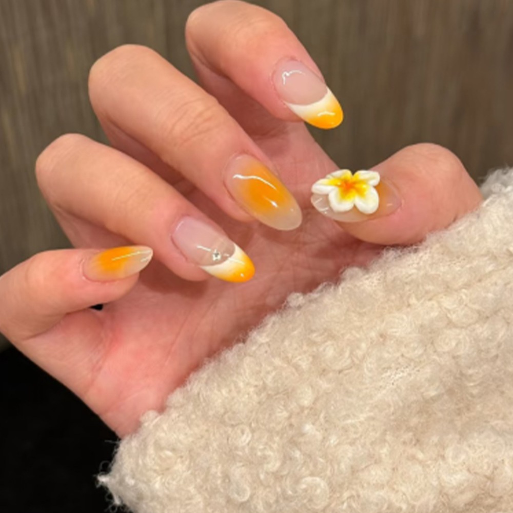 Nail Art Glossy - 24개입 프레스온 네일, 중간 길이 아몬드