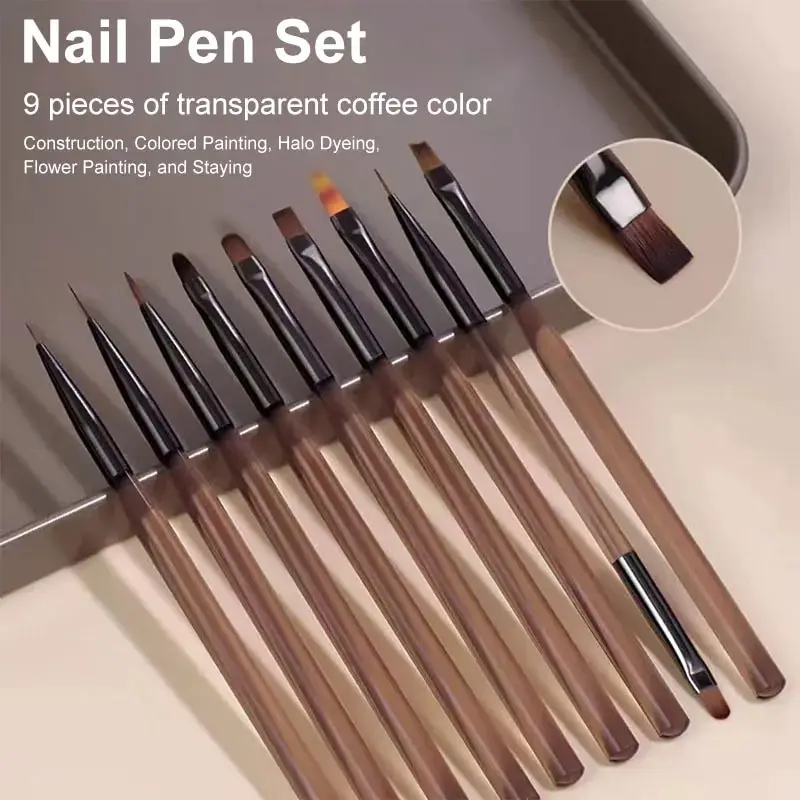Nail Art Rame - 9종 멀티 헤드 네일 아트 브러쉬