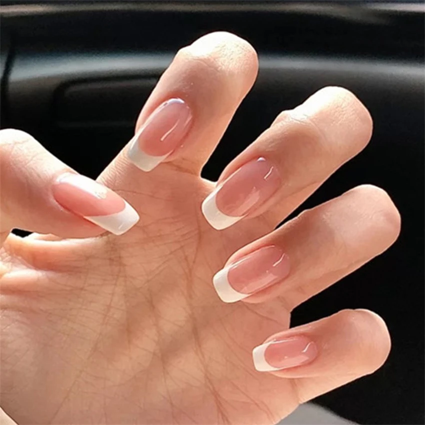 Nail Art Pink - 24 개/대 짧은 프랑스어 미니멀리스트 손톱