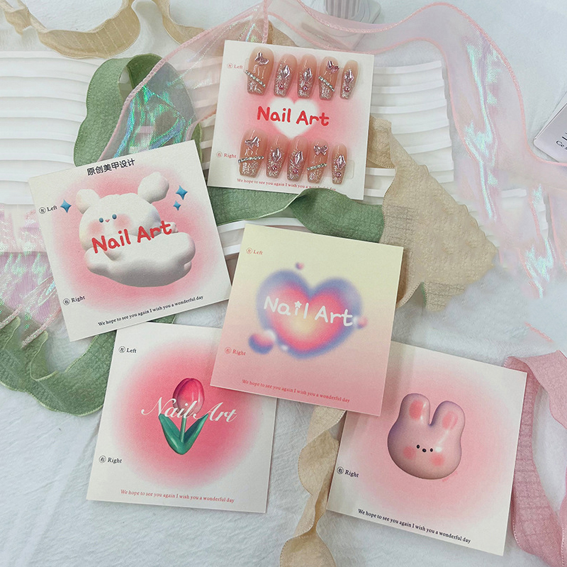 Nail Art Rame - 50개 6.5x6.5cm 8x8cm 프레스온 네일 카드보드