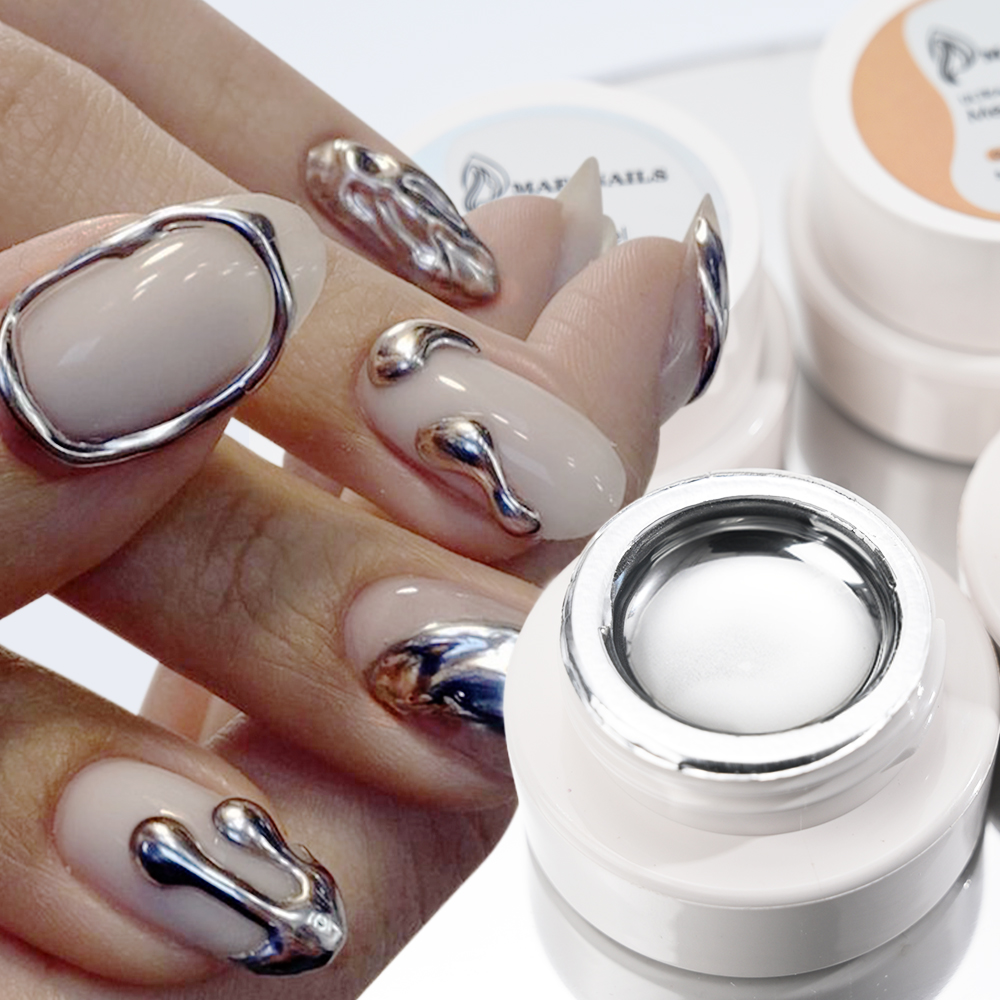 Nail Art Glossy - 5ml 실버 골드 메탈릭 젤 네일
