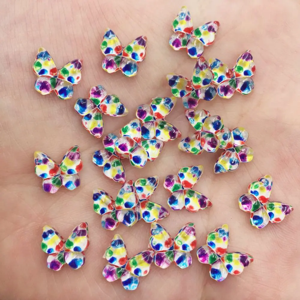 수지 반짝이 다채로운 10mm 카와이 미니 나비 플랫  - Nail Art Glossy 리뷰 및 가격