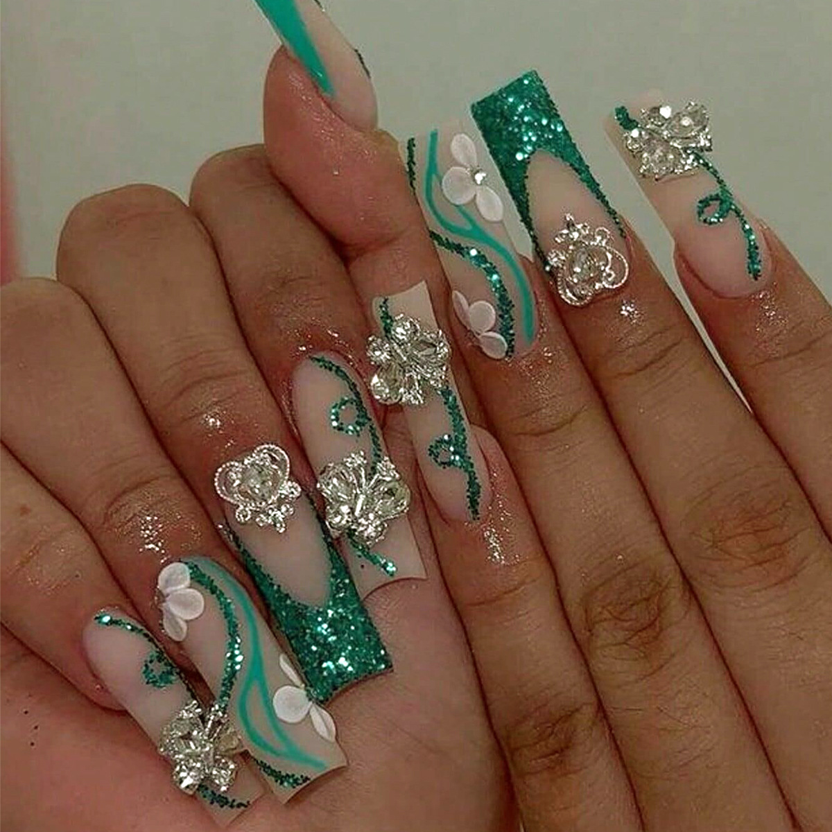 긴 관 프레스 손톱 발레리나 가짜 손톱 광택 접착제,  - Nail Art Press On 리뷰 및 가격