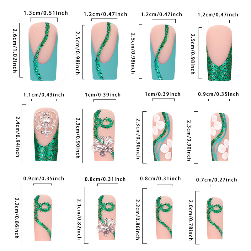 긴 관 프레스 손톱 발레리나 가짜 손톱 광택 접착제,  - Nail Art Press On 리뷰 및 가격