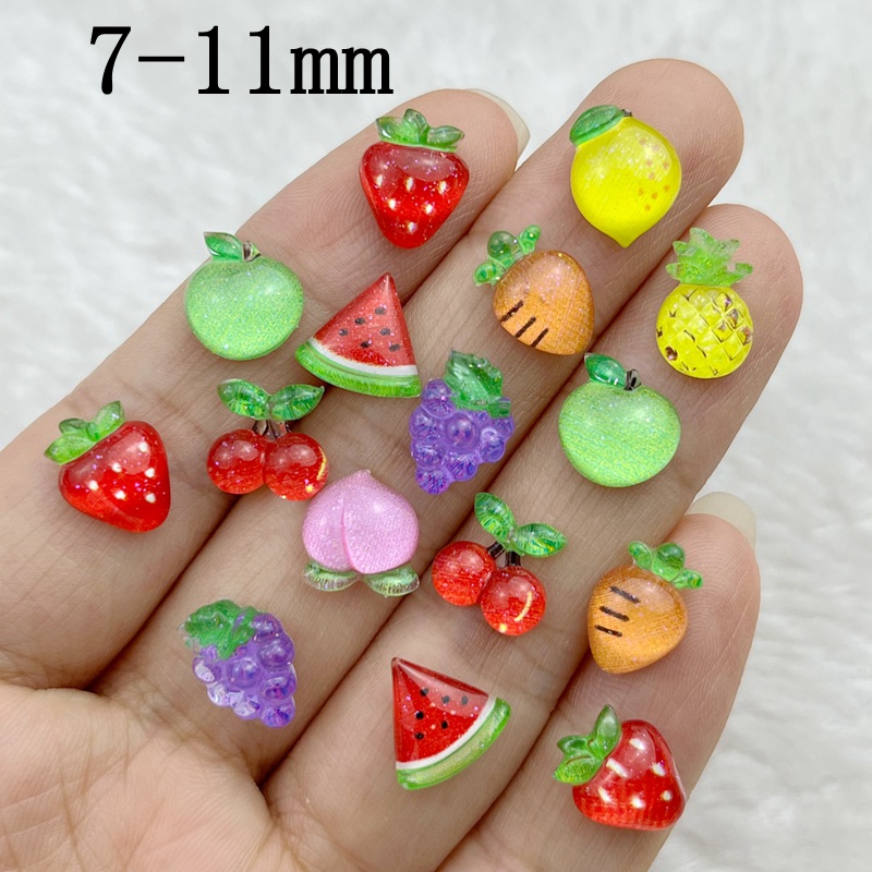 50pcs 수지 다채로운 반짝이 사과 포도 체리 무 과 - Nail Art Glossy 리뷰 및 가격