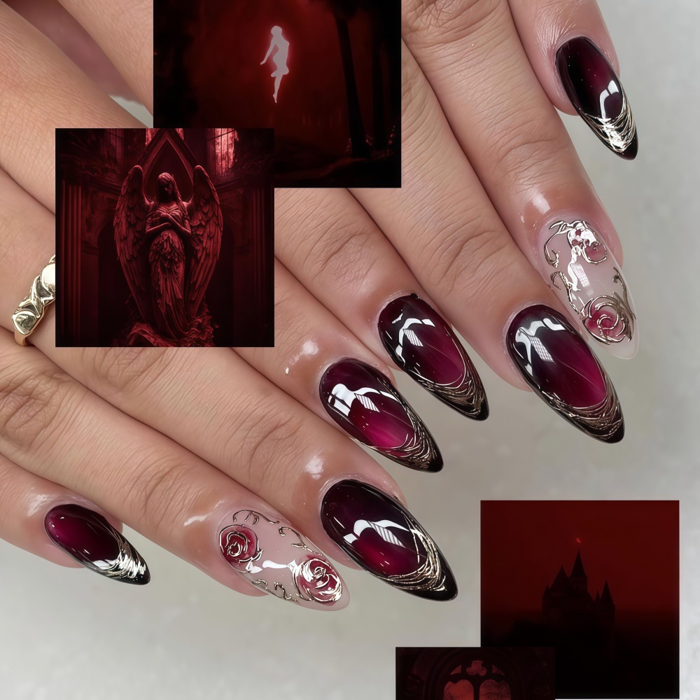 여성 소녀들을 위한 3D 가짜 손톱, 발렌타인데이를 위 - Nail Art Press On 리뷰 및 가격