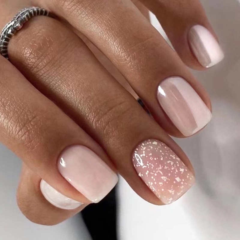 24개입 프레스온 네일, 짧은 스퀘어형 인조 네일, 순 - Nail Art Glossy 리뷰 및 가격