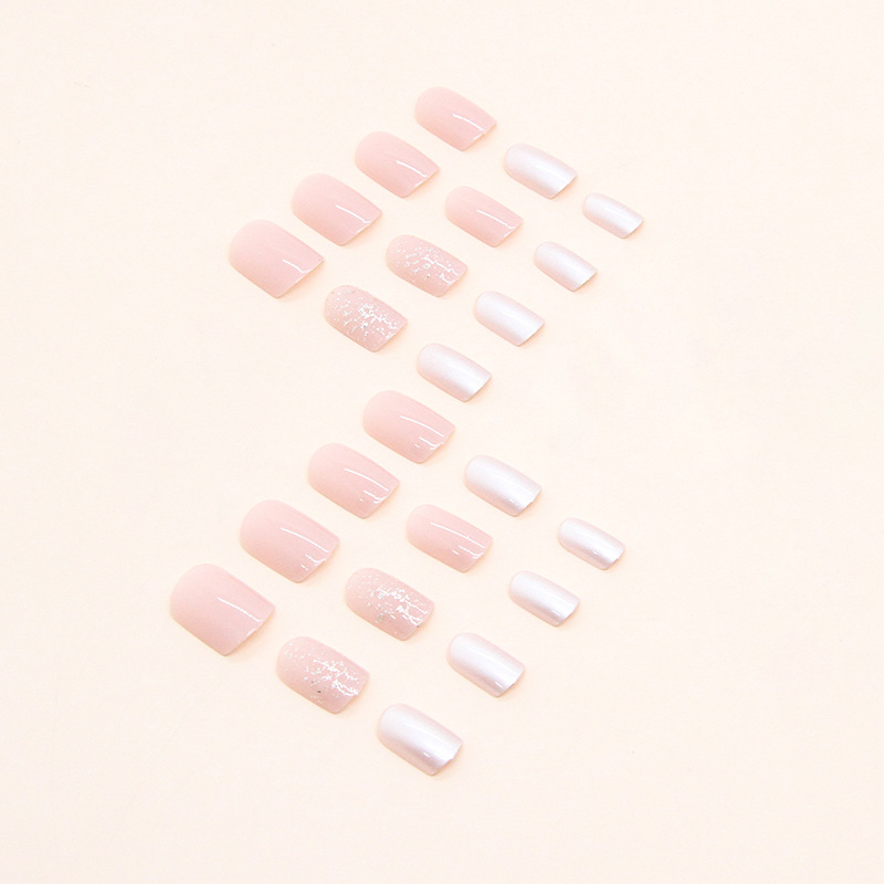 24개입 프레스온 네일, 짧은 스퀘어형 인조 네일, 순 - Nail Art Glossy 리뷰 및 가격