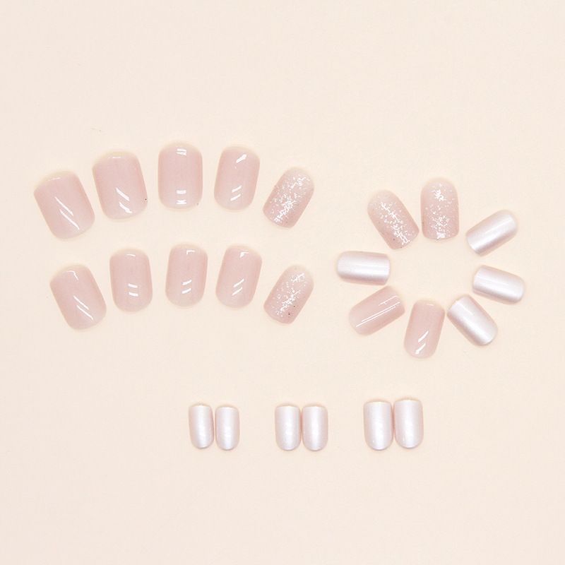 24개입 프레스온 네일, 짧은 스퀘어형 인조 네일, 순 - Nail Art Glossy 리뷰 및 가격