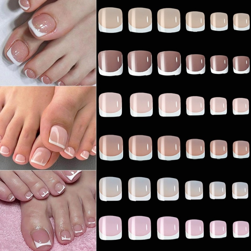 120개입 스퀘어 프렌치 팁 토 프레스온 네일 베리 핑 - Nail Art Pink 리뷰 및 가격