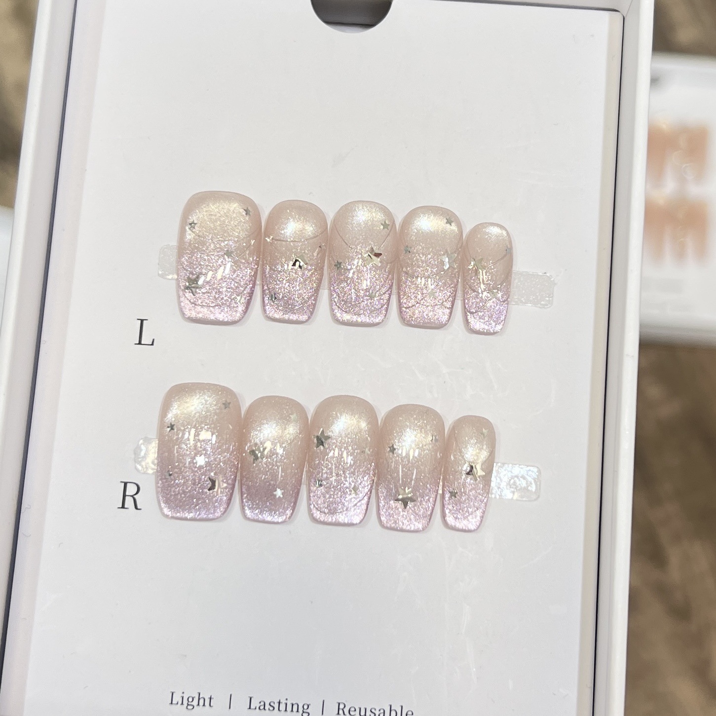 10개 프렌치 블루 광택 플로럴 프레스온 네일 짧은 스 - Nail Art Glossy 리뷰 및 가격