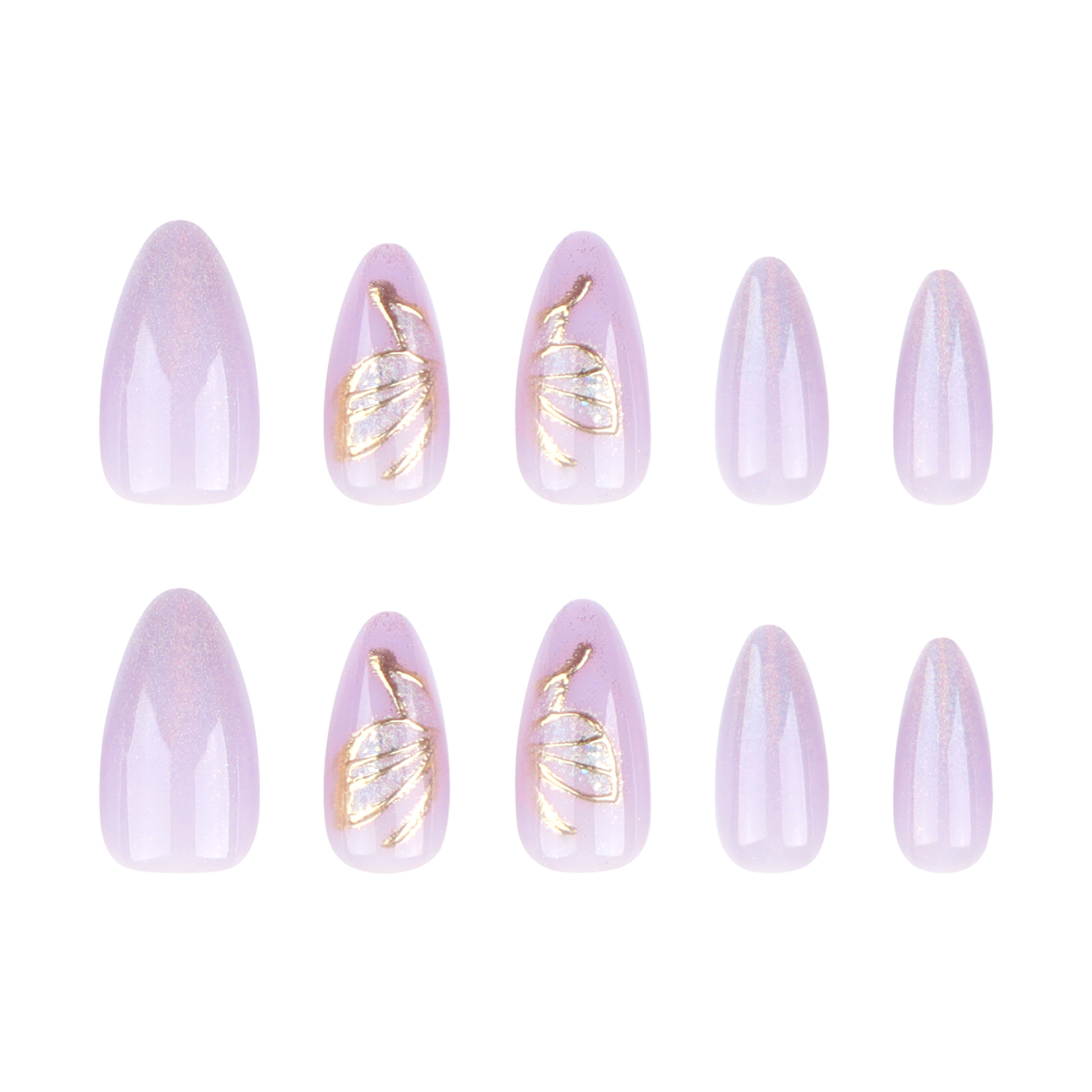 나비 프레스온 네일, 짧은 아몬드 모양 인조 네일, 광 - Nail Art Glossy 리뷰 및 가격