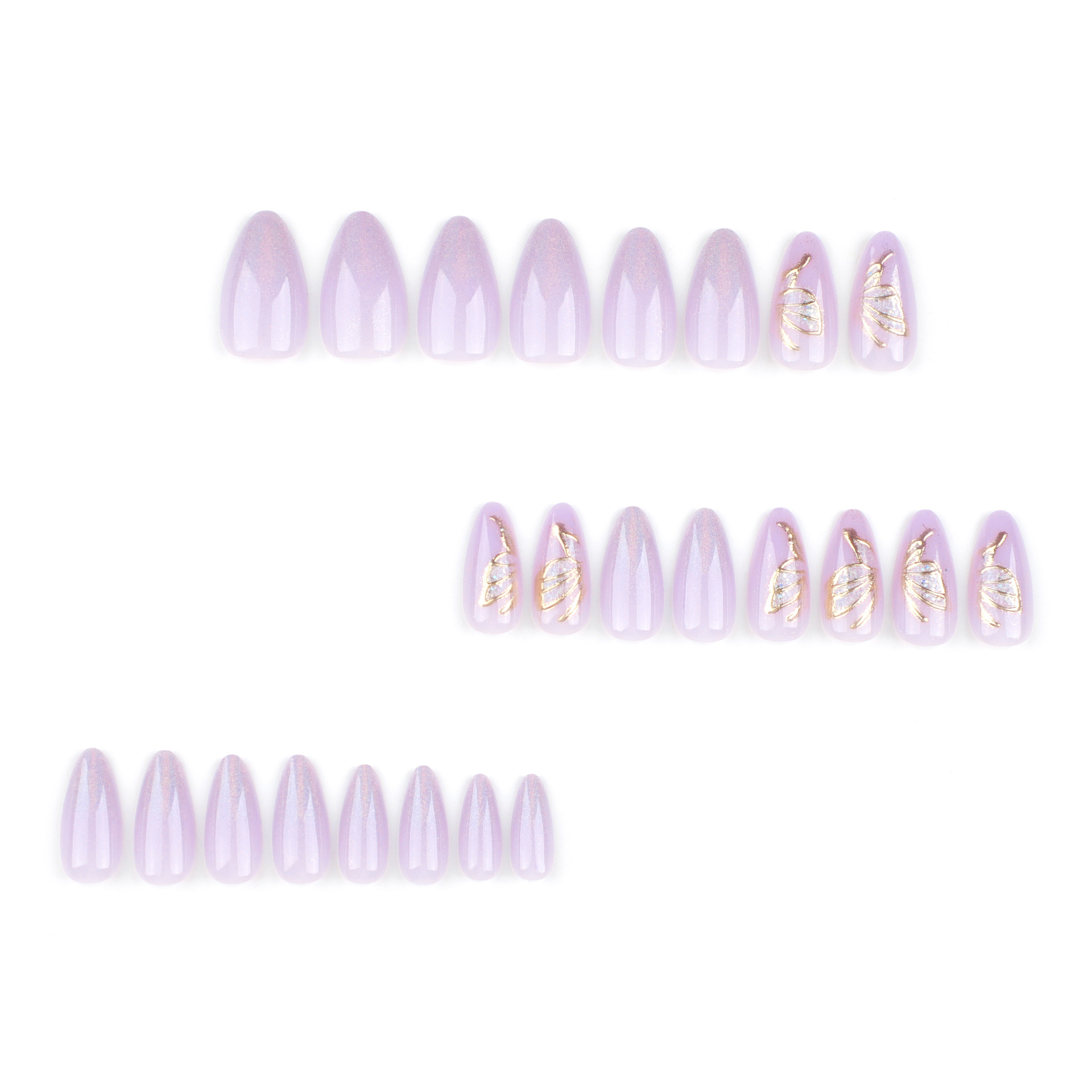 나비 프레스온 네일, 짧은 아몬드 모양 인조 네일, 광 - Nail Art Glossy 리뷰 및 가격