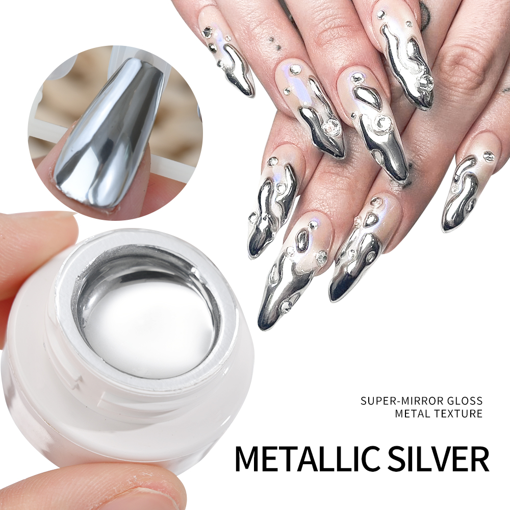 5ml 실버 골드 메탈릭 젤 네일 폴리쉬 크롬 3D 메 - Nail Art Glossy 리뷰 및 가격
