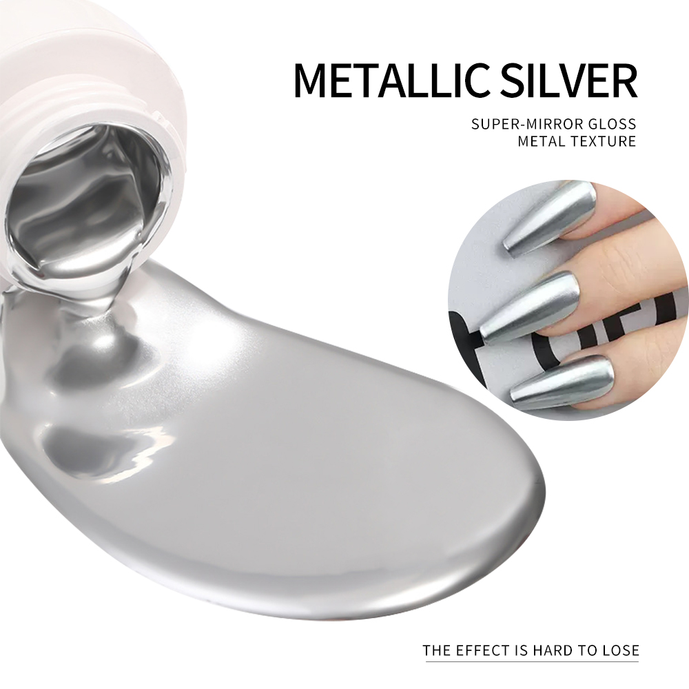 5ml 실버 골드 메탈릭 젤 네일 폴리쉬 크롬 3D 메 - Nail Art Glossy 리뷰 및 가격