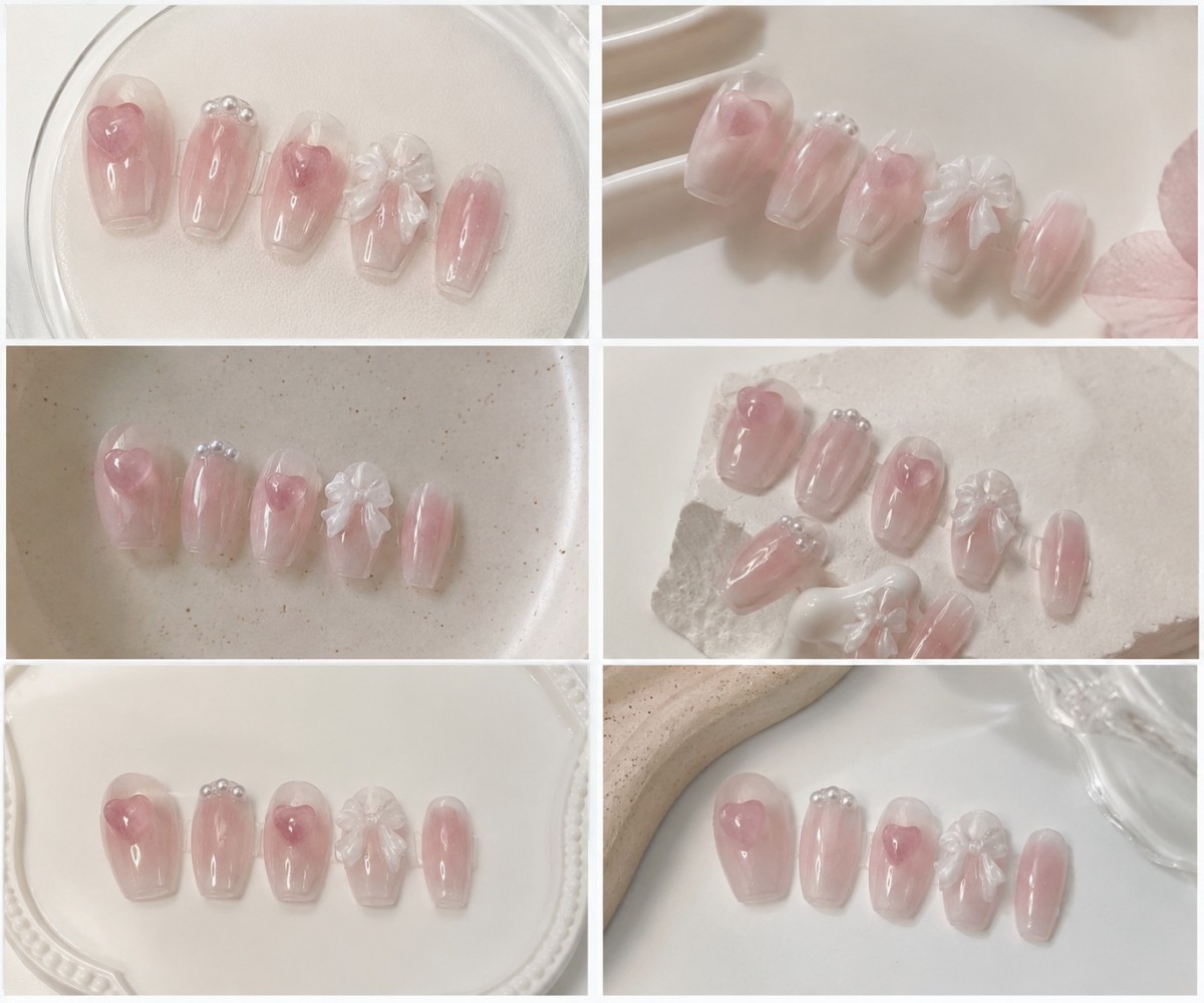 귀여운 핑크 스윗 프린세스 탈부착 가능한 핸드메이드 웨 - Nail Art Pink 리뷰 및 가격