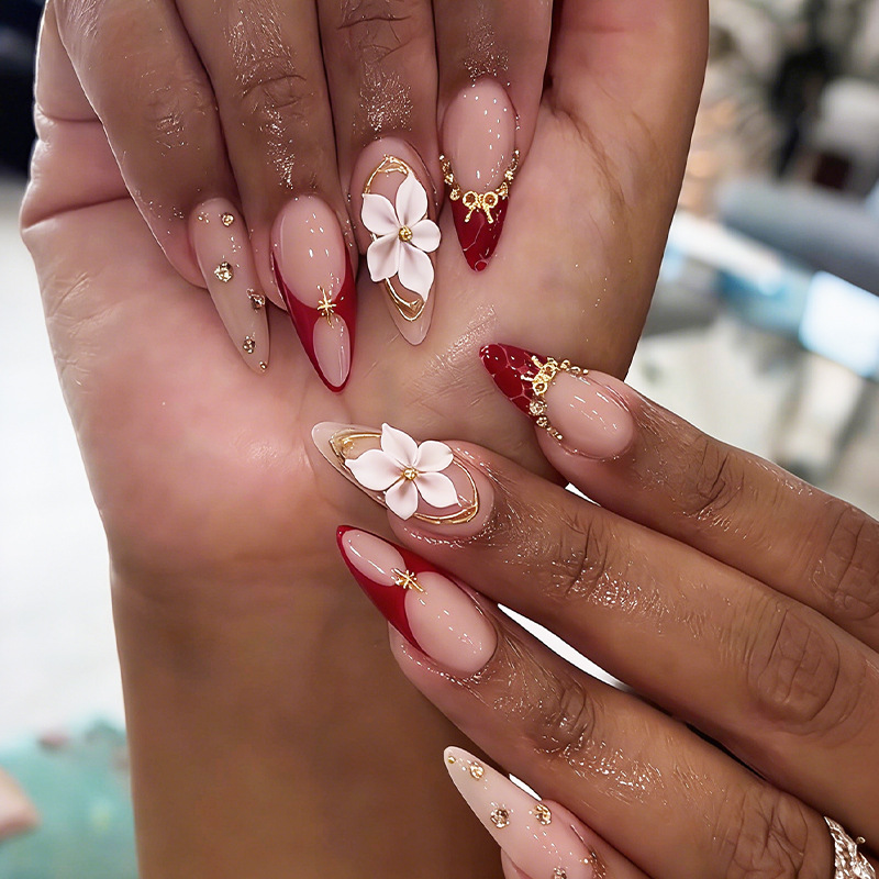24개입 완성형 아몬드 프레스온 네일 아트 재사용 가능 - Nail Art Pink 리뷰 및 가격